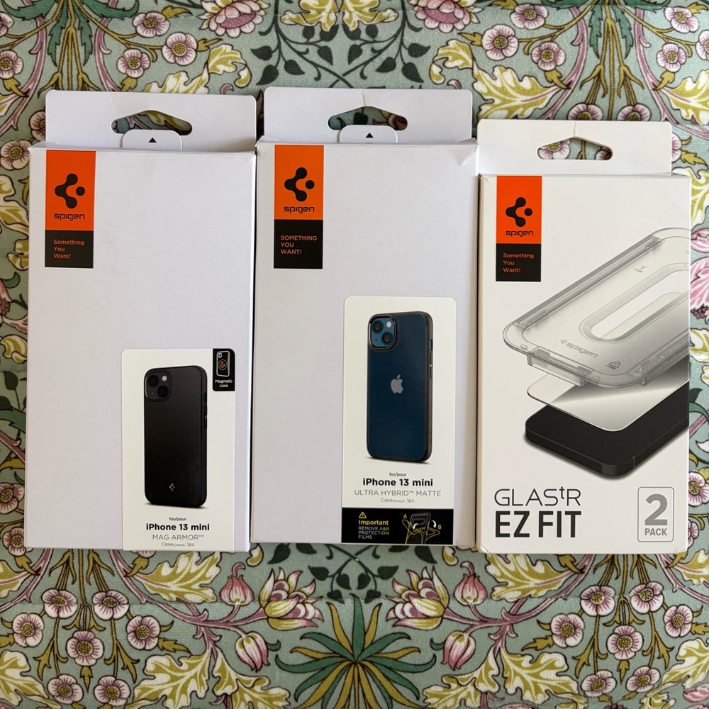 Spigen iPhone 13 Mini Case and Screen Protector Bundle